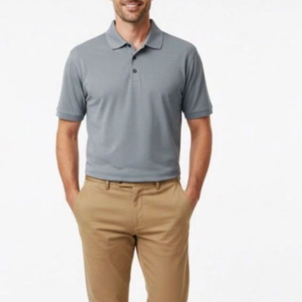 Adidas Men's Blue Gray Short Sleeve Performance Classic Golf Polo Shirt Size 2XL
